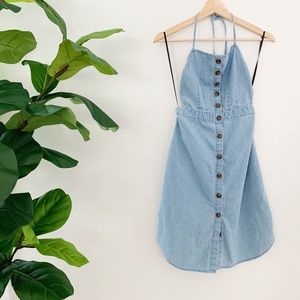 Open Back Denim Dress